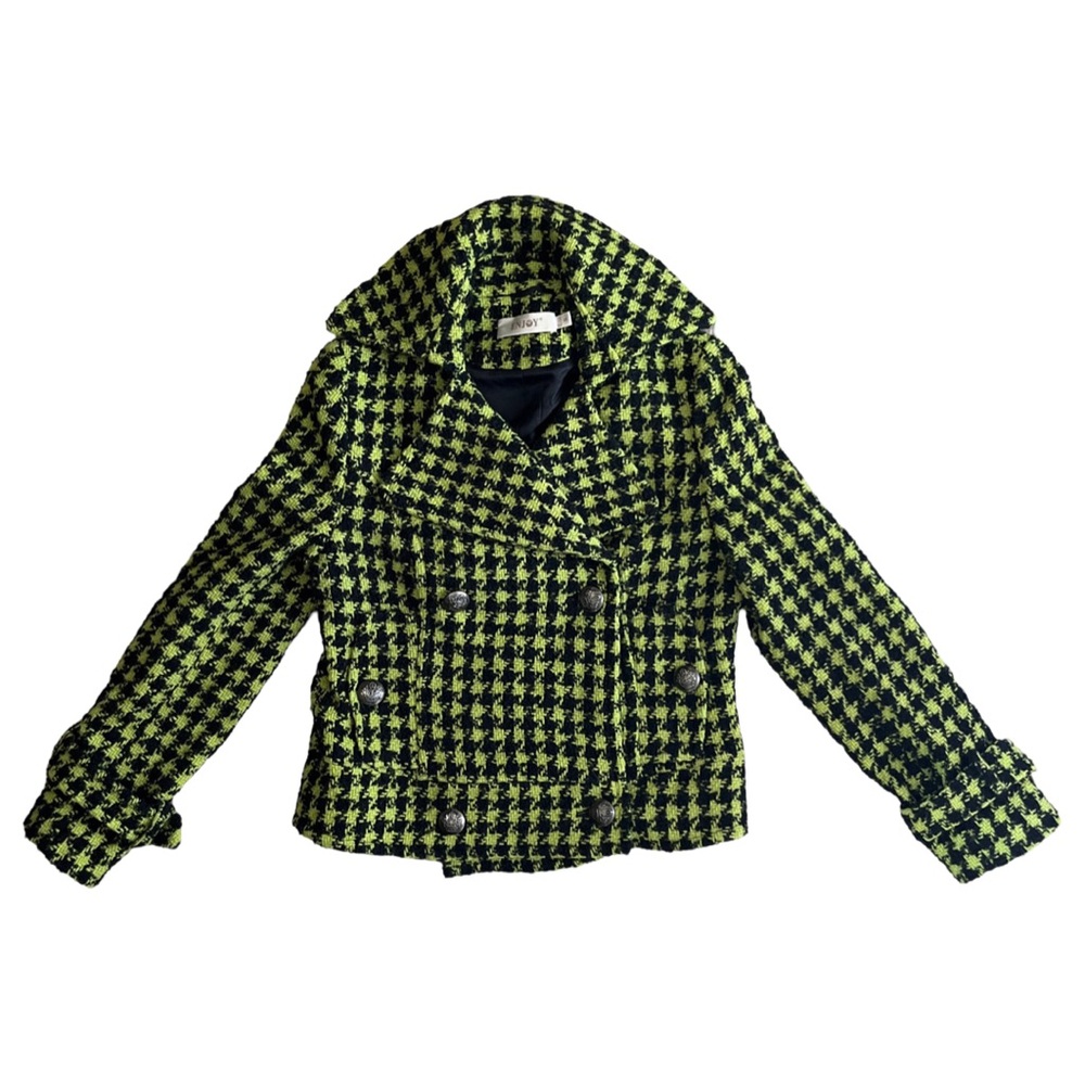 Enjoy houndstooth wool blend jacket- size S